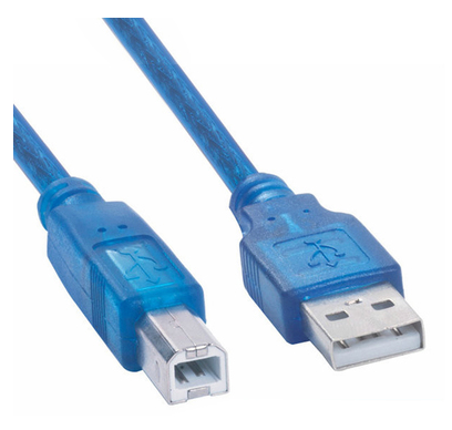 3米3M/10米USB打印机数据线 2.0透明蓝打印线 带磁环 屏蔽蓝色半透明方口
